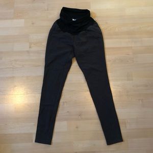 Gray thick motherhood maternity leggings
